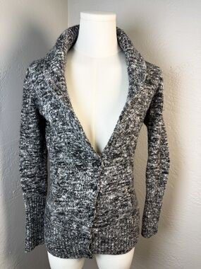 J.Crew Marled Wool Blend Shawl Collar Button Cardigan Sweater Zip Pockets Size S